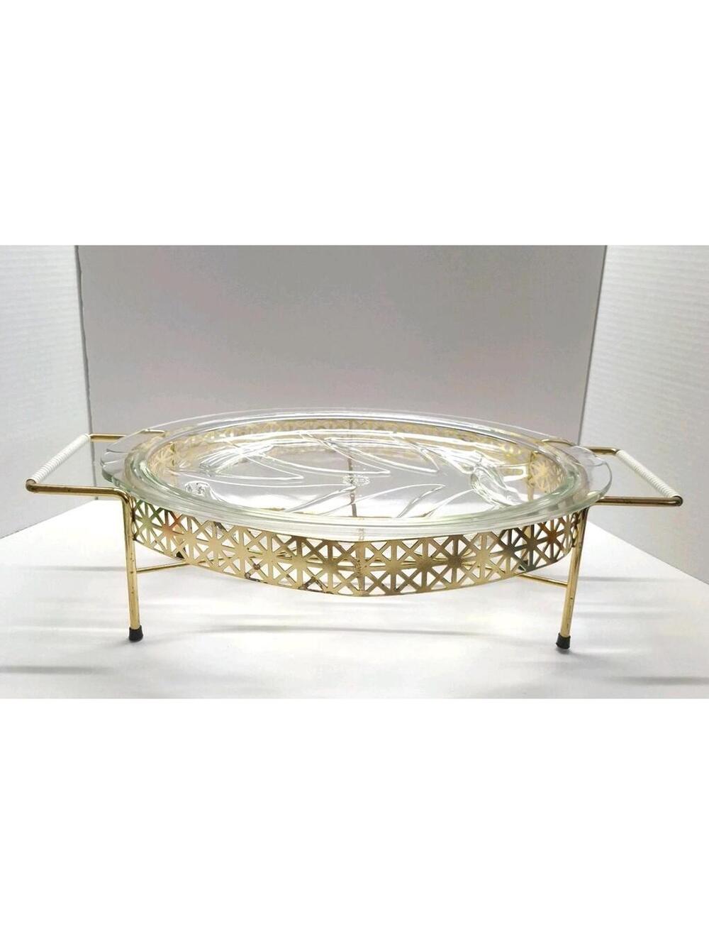 Pyrex Chafing Dish With Stand Vintage Rare